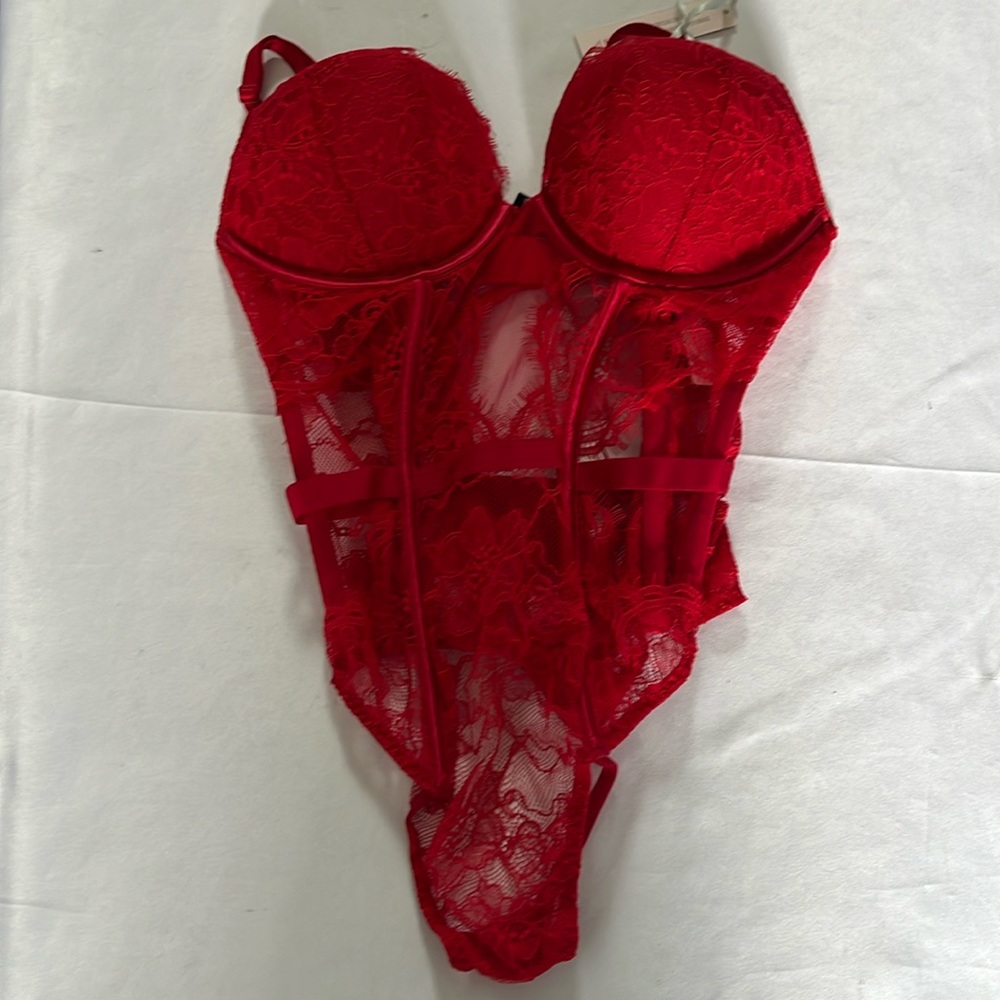 Victoria's Secret Scarlet Lace Bodysuit